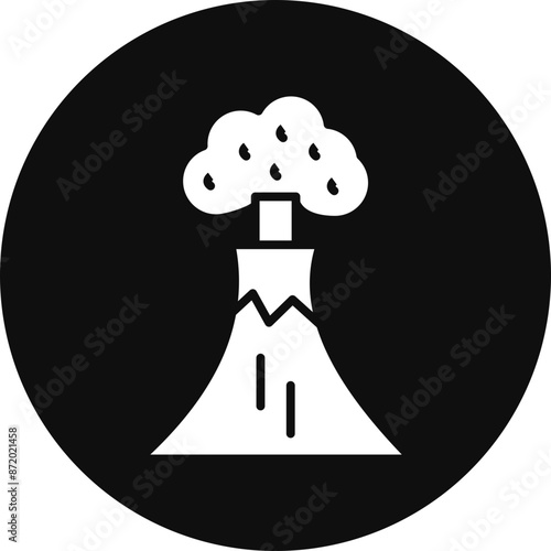 Eruption Glyph Black Circle Icon