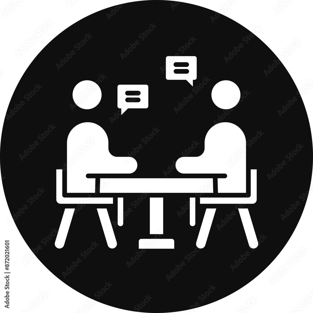 Business Meeting Glyph Black Circle Icon Business Meeting Glyph Black Circle Icon