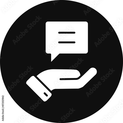 Advice Glyph Black Circle Icon