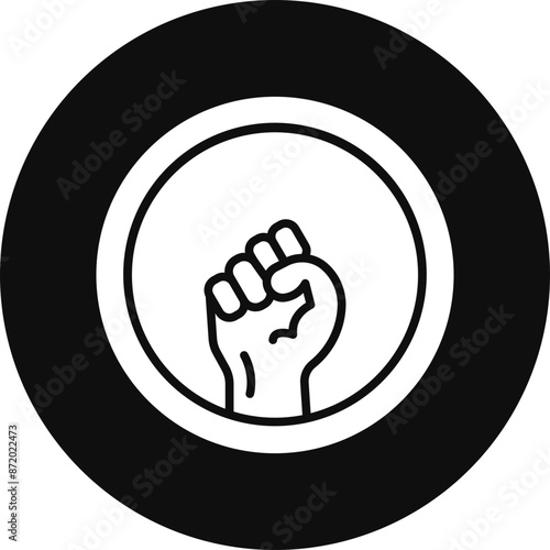 Black Lives Matter Glyph Black Circle Icon