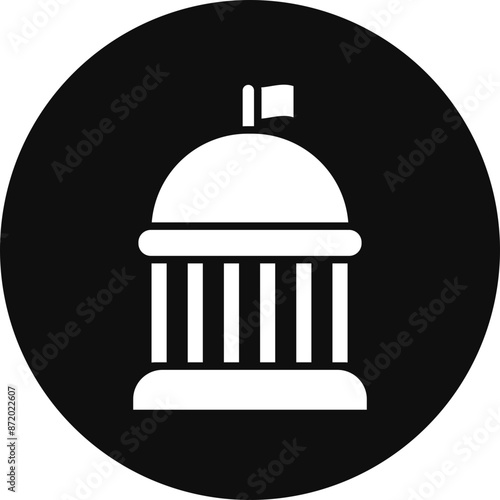 Congress Glyph Black Circle Icon