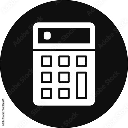 Calculator Glyph Black Circle Icon