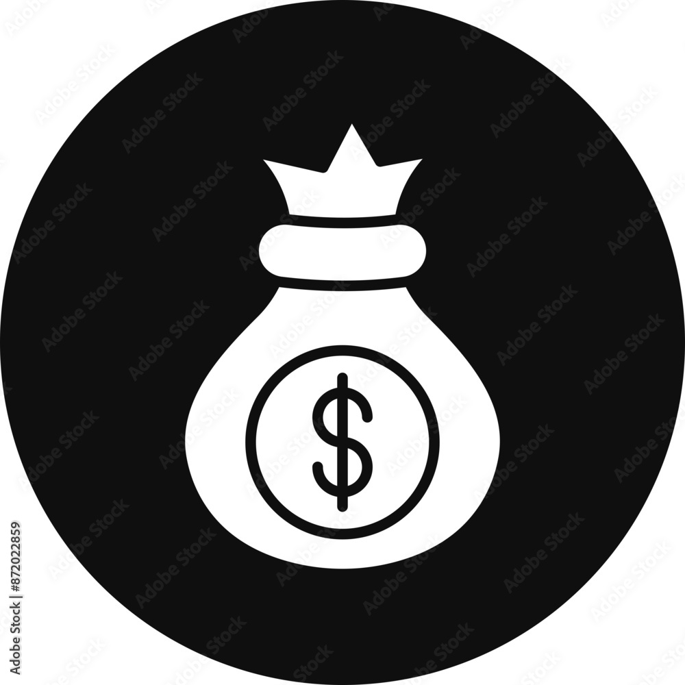 Money Bag Glyph Black Circle Icon Money Bag Glyph Black Circle Icon