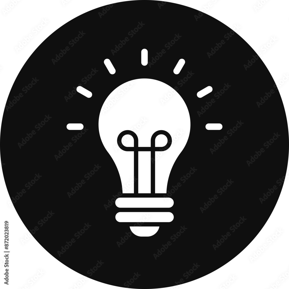 Bulb Glyph Black Circle Icon