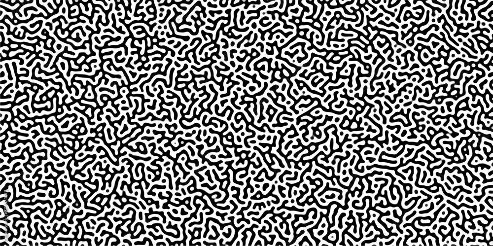 Monochrome Turing reaction background. .Linear design with biological shapes. Diffusion pattern with chaotic shapes. Abstract pattern. Turing organic wallpaper background Vector illustration. Monochrome Turing reaction background. .Linear design with biological shapes. Diffusion pattern with chaotic shapes. Abstract pattern. Turing organic wallpaper background Vector illustration.