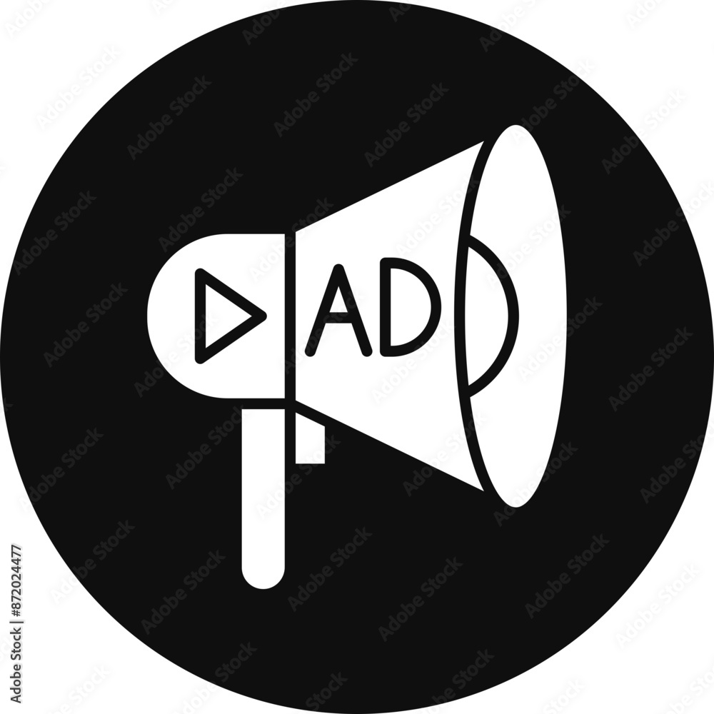 Advertisement Glyph Black Circle Icon Advertisement Glyph Black Circle Icon
