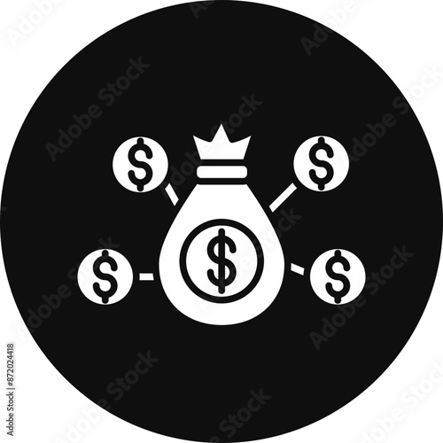 Crowdfunding Glyph Black Circle Icon