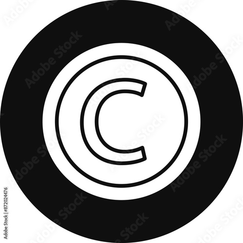 Copyright Glyph Black Circle Icon