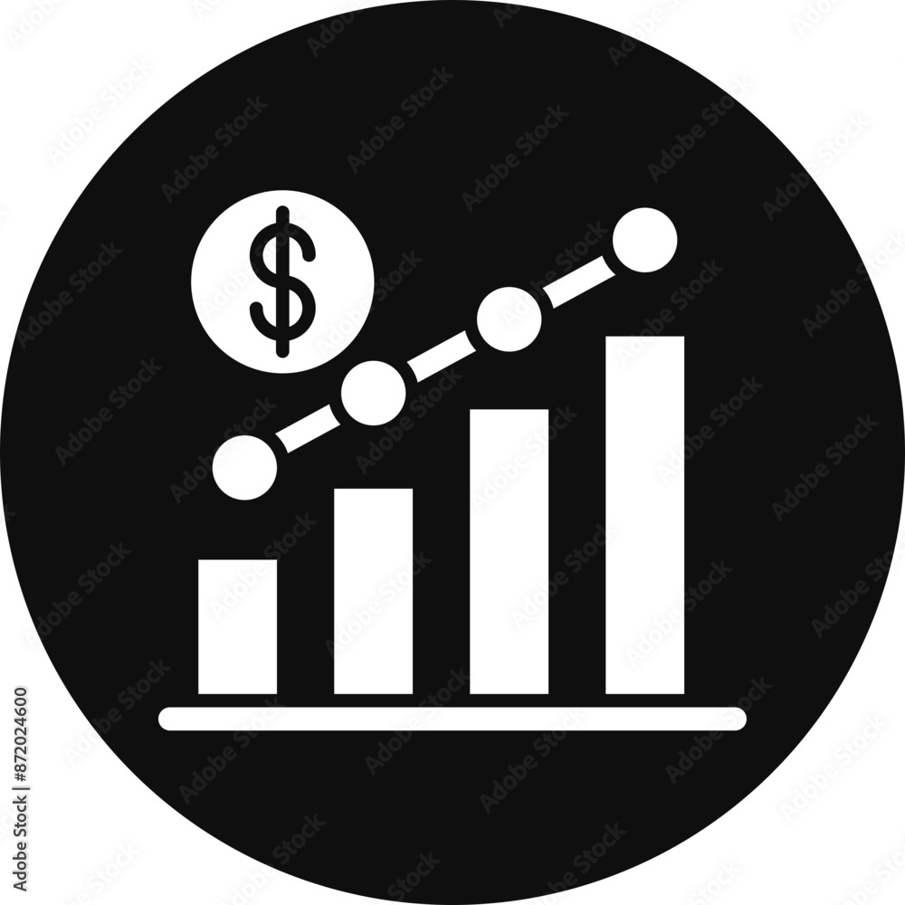 Business Growth Glyph Black Circle Icon Business Growth Glyph Black Circle Icon