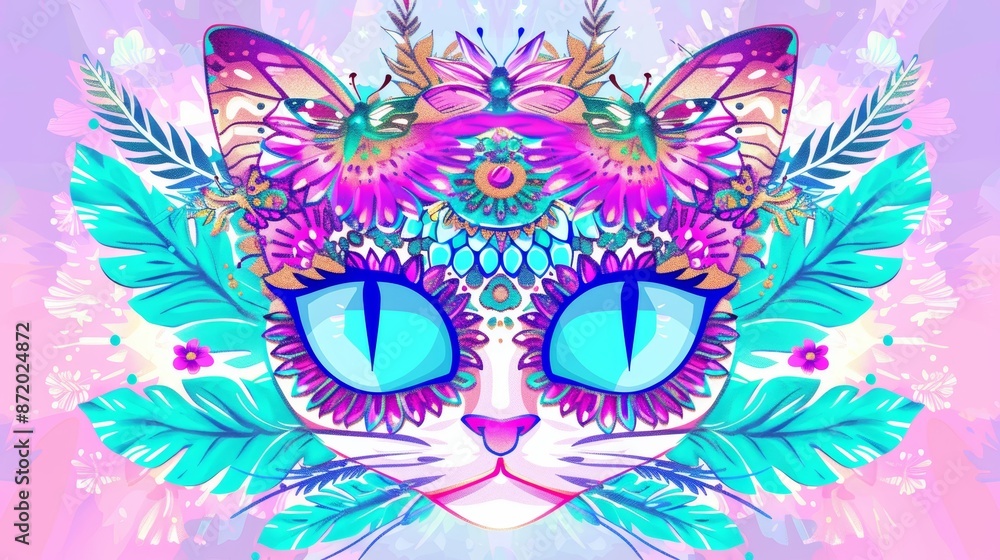 lit. cat among flowers lit. cat among flowers