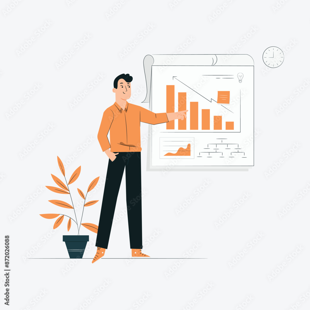 business person with graph business person with graph