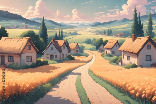 Wallpaper Mural Countryscape, Eni landscape, generative AI Torontodigital.ca