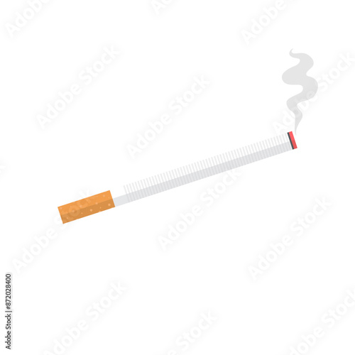 burning cigarette icon in flat style. Smoke vector illustration on white isolated background. Nicotine business concept. smoking icon vector illustration.