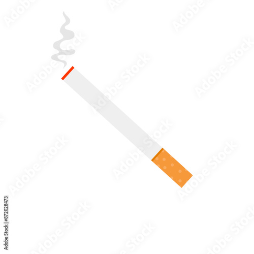 burning cigarette icon in flat style. Smoke vector illustration on white isolated background. Nicotine business concept. smoking icon vector illustration.