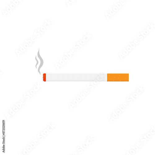 burning cigarette icon in flat style. Smoke vector illustration on white isolated background. Nicotine business concept. smoking icon vector illustration.