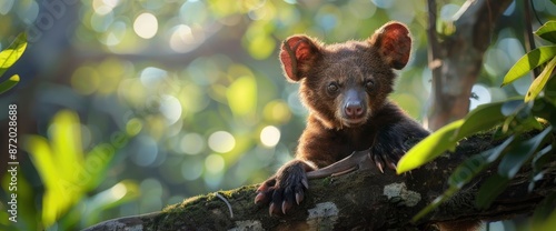 Cute Wild Bear Cuscus (Ailurops Ursinus) In An Arboreal Setting,High Resolution, Ultra HD photo