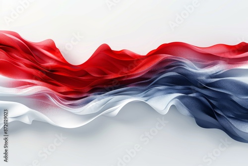 Flowing red white and blue waves symbolizing patriotism and modernity in a vibrant dynamic setting