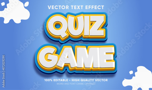 quiz game editable text effect