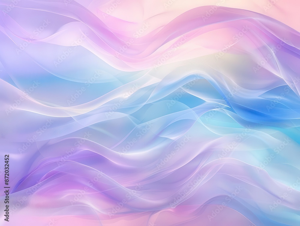 Fototapeta premium chromatic dreamscape soft pastel waves undulate across abstract background gentle gradients blend seamlessly creating a soothing and ethereal atmosphere perfect for app or product design