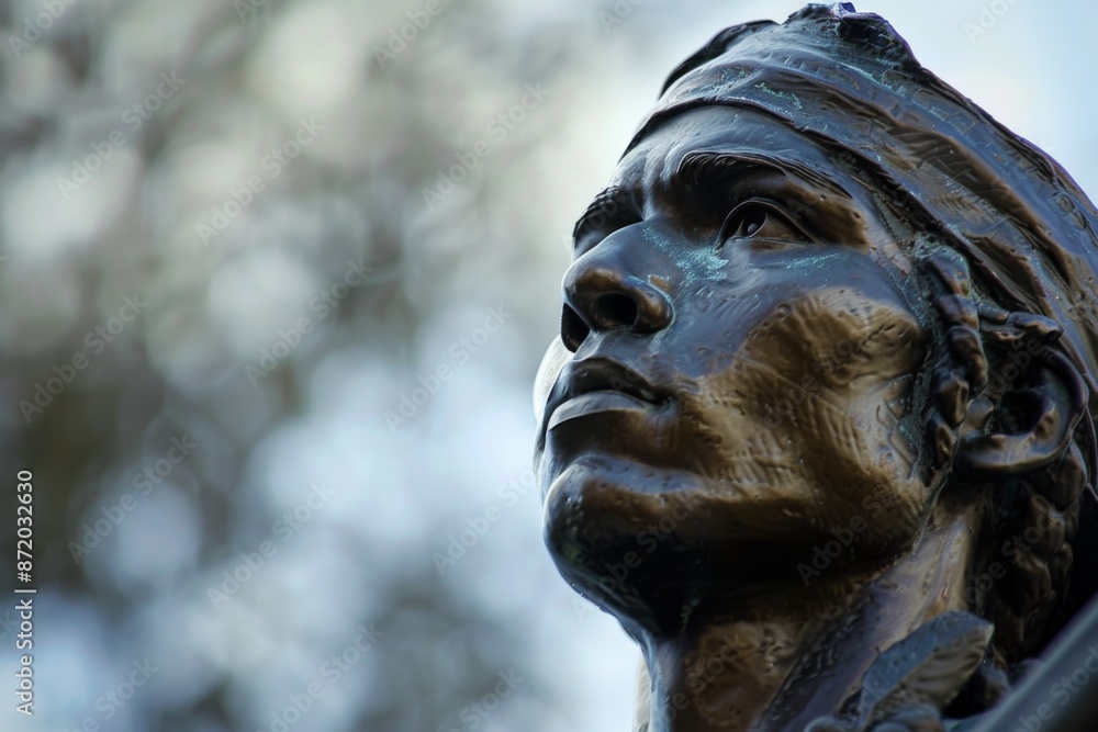 A statue or monument symbolizing the contributions of Hispanic Americans. Hyper realistic. Shot with canon 5d Mark III --ar 3:2 --style raw Job ID: 116d113a-c144-4966-89ba-5e9bc68f8ba2