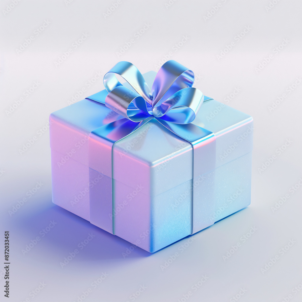 Obraz premium 3D blue clear crystal gift box 