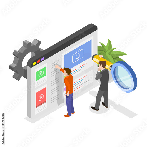 3D Isometric Flat  Illustration of Requirements Analysis. Item 3