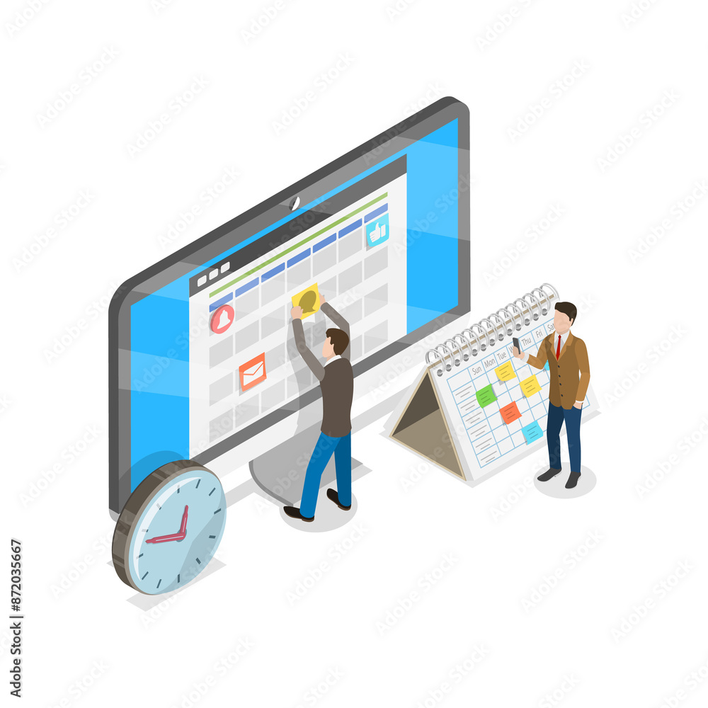 3D Isometric Flat Illustration of Schedule Planning. Item 1 3D Isometric Flat Illustration of Schedule Planning. Item 1