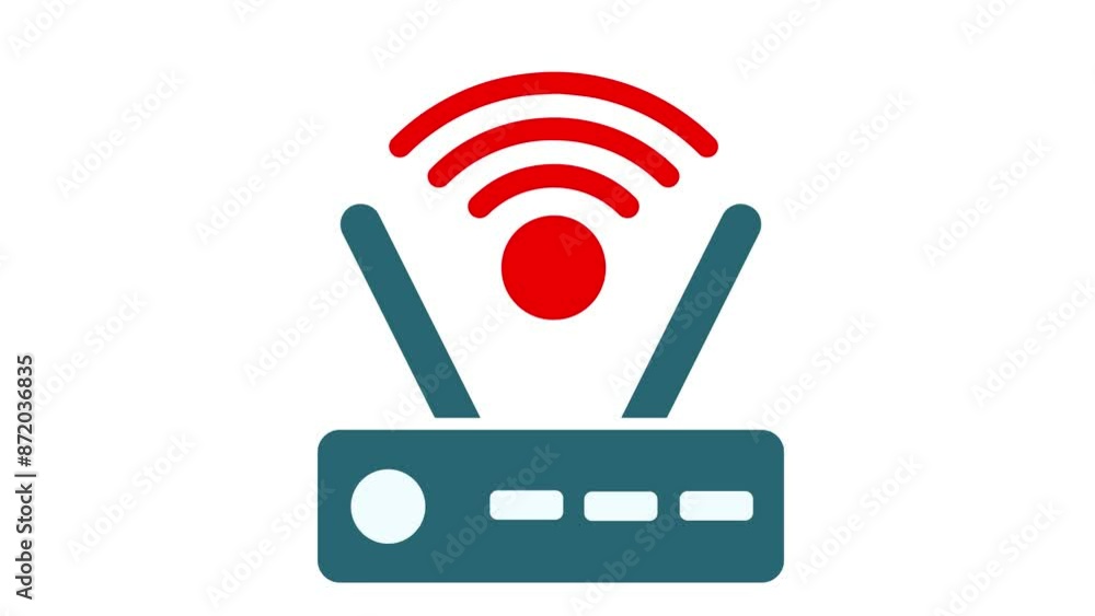 WIFI Router Icon Animation, Technology Concept . WIFI Router Icon Animation, Technology Concept .
