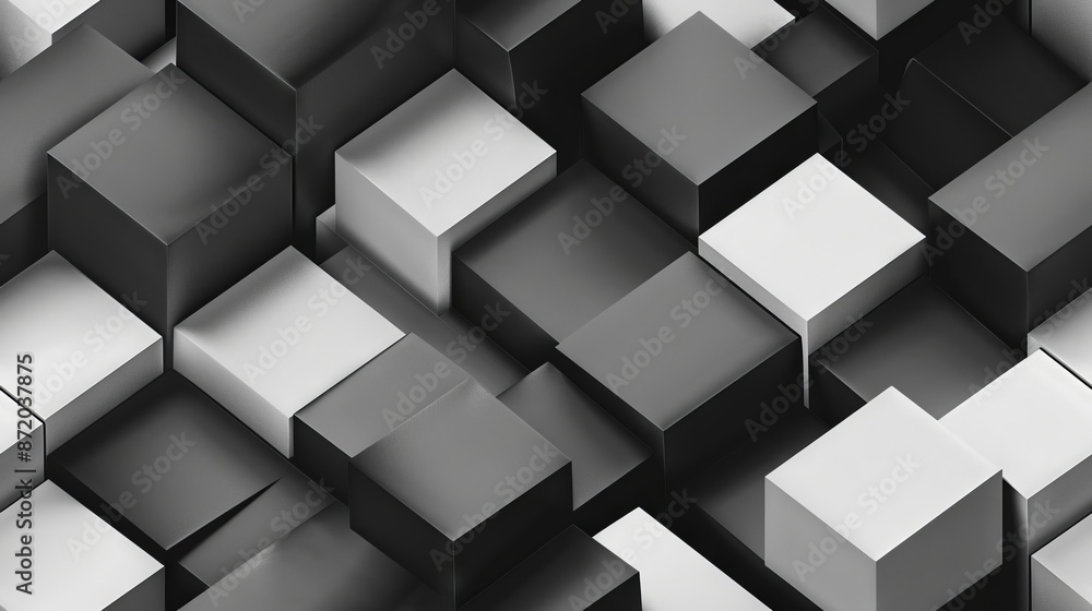 Obraz premium Black and white cubes background.