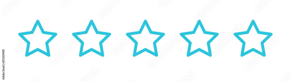 Five stars icon. Isolated on white background. From blue icon set Five stars icon. Isolated on white background. From blue icon set