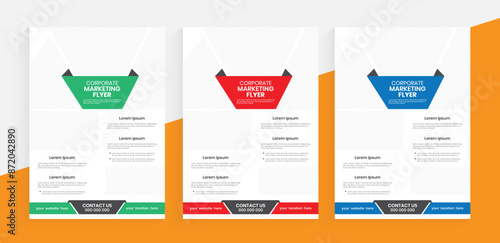 Corporate marketing flyer design, flier design for business publications, case study flier template, single page leaflet handout design.