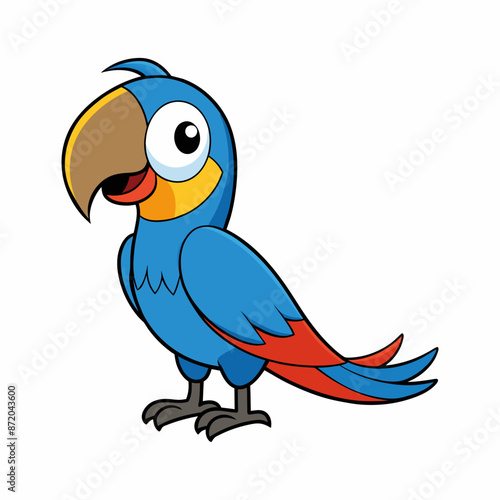 illustration of cute parrot cartoon