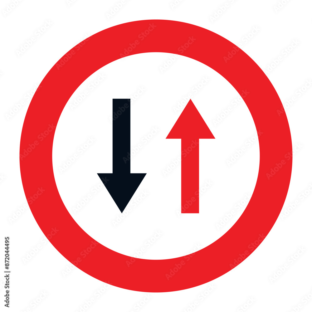 PRIORITY SIGNAL, R-5 - Priority for oncoming vehicles PRIORITY SIGNAL, R-5 - Priority for oncoming vehicles