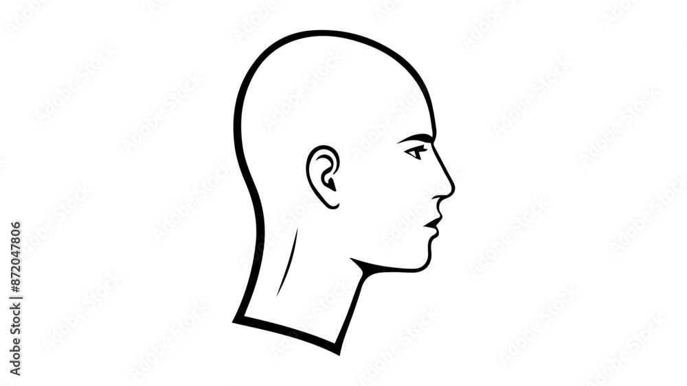 silhouette of a person, head outline in vector silhouette of a person, head outline in vector