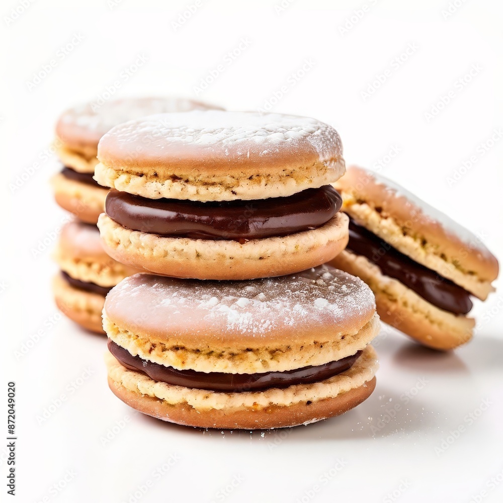Close-up of Chocolate Filled Macarons. Close-up of Chocolate Filled Macarons.