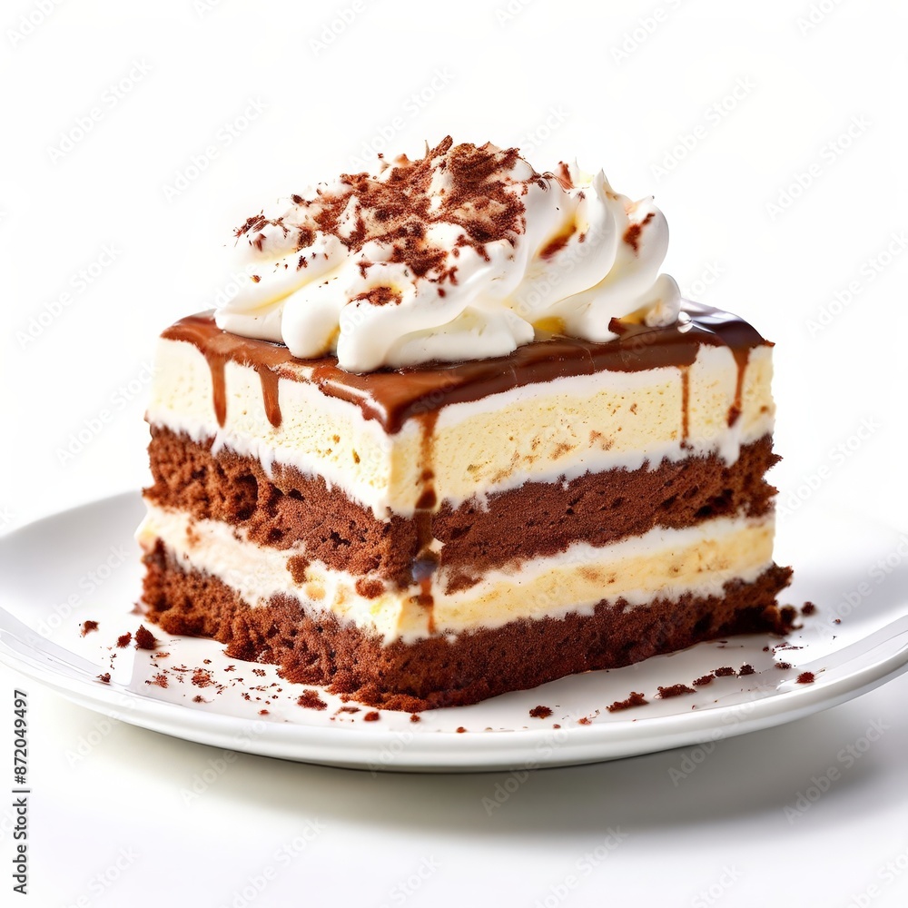 Delicious Chocolate Cake with Whipped Cream. Delicious Chocolate Cake with Whipped Cream.