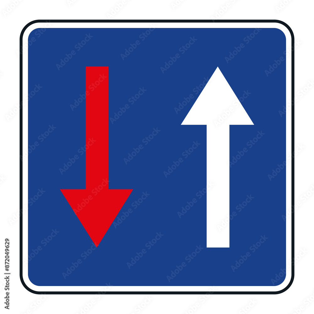 PRIORITY SIGNAL, R-6 - Priority over oncoming vehicles PRIORITY SIGNAL, R-6 - Priority over oncoming vehicles