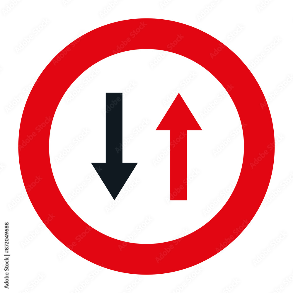 PRIORITY SIGNAL, R-5 - Priority for oncoming vehicles PRIORITY SIGNAL, R-5 - Priority for oncoming vehicles