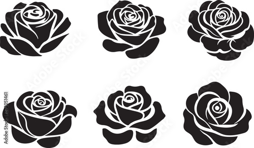 black and white rose icons