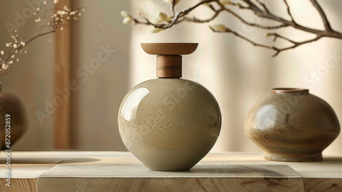 Elegant Pebble-Shaped Scent Bottle - Organic Modern Design Photo