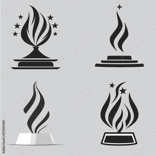 Trophy awards icon, logo isolated on a white background
