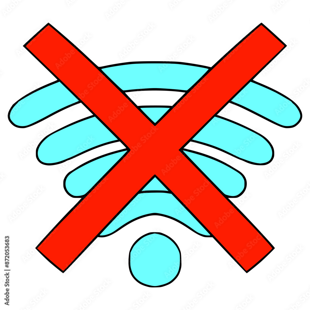 Obraz premium no connection symbol illustration hand drawn isolated vector 