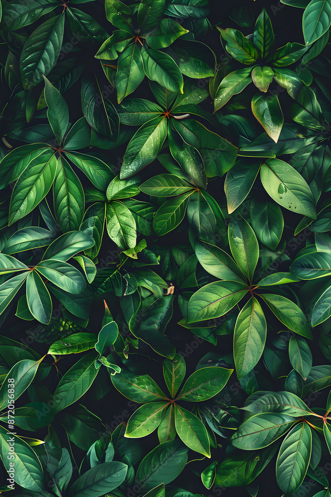 Fototapeta premium green leaves top view