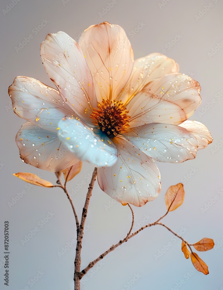Fototapeta premium A flower with water droplets on it.