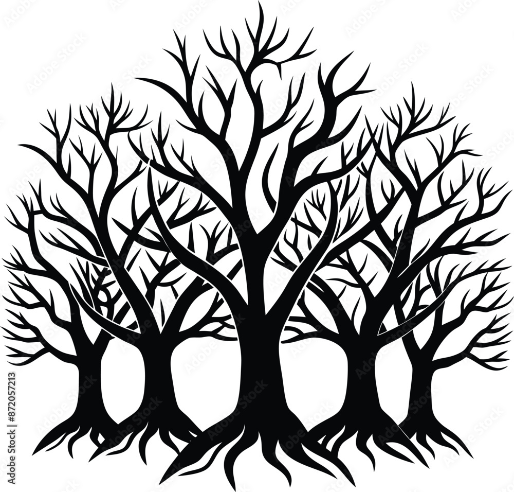 unique treeline silhouette illustration white background unique treeline silhouette illustration white background