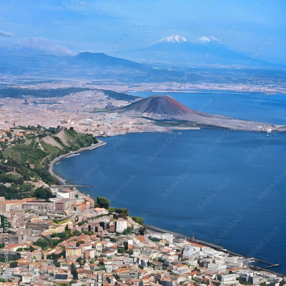 Obraz premium A view of Mount Vesuvius in Italy