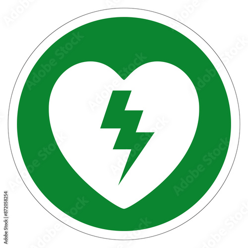 AED Automated External Defibrillator Symbol Sign, Vector Illustration, Isolate On White Background Label .EPS10
