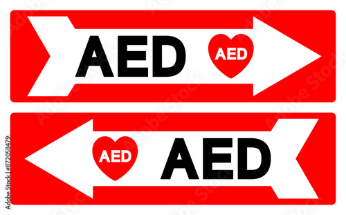 AED Symbol Sign, Vector Illustration, Isolate On White Background Label .EPS10
