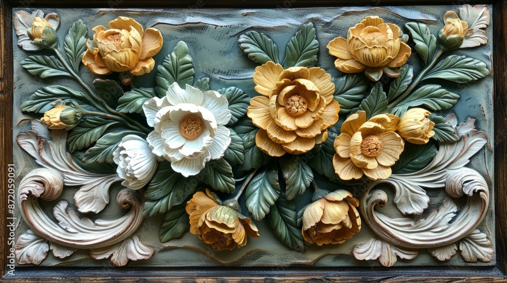 Ornate Flower Design on Wall Ornate Flower Design on Wall