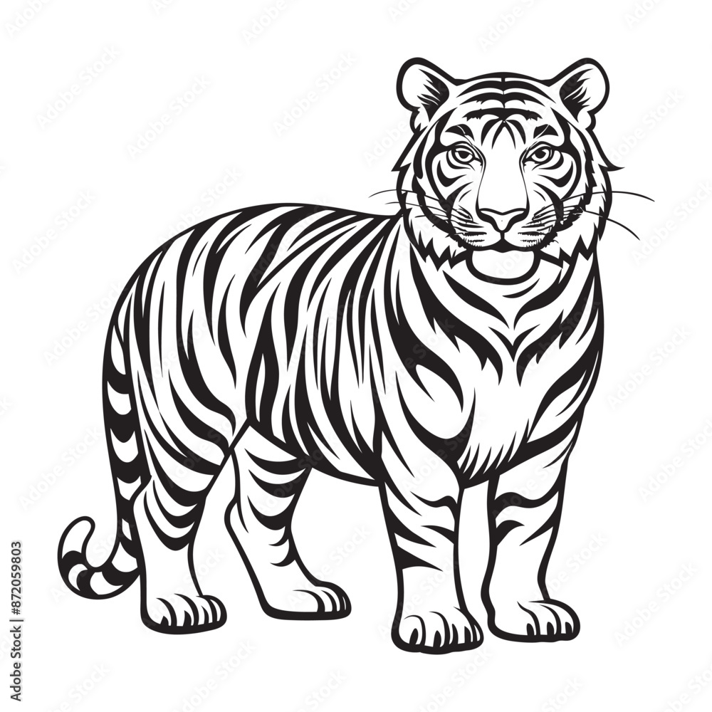 A black and white tiger face A black and white tiger face